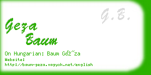 geza baum business card